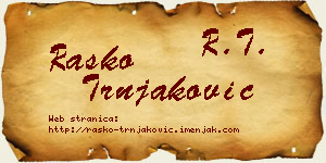 Raško Trnjaković vizit kartica